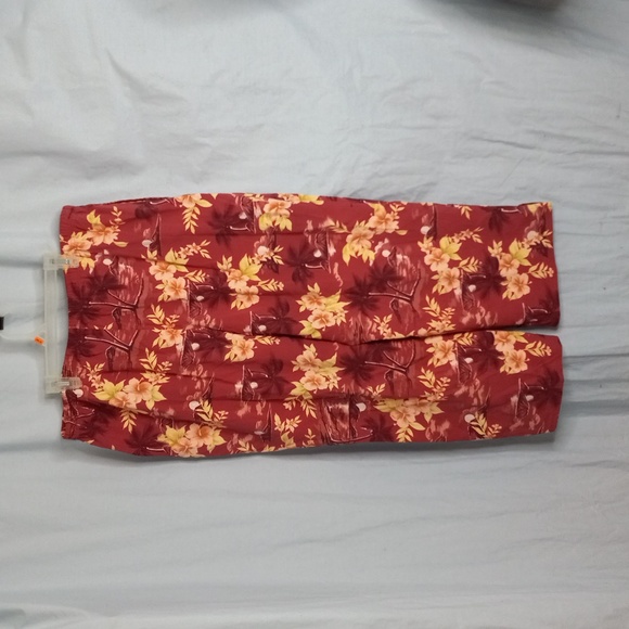 Tommy Bahama L Silk Blend Pants Floral Tropical Wide Leg Elastic Drawstring - Picture 14 of 14